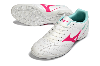Mizuno Morelia Neo 4 TF Artificial Turf Soccer Shoes - White/Soft Pink/Turquoise