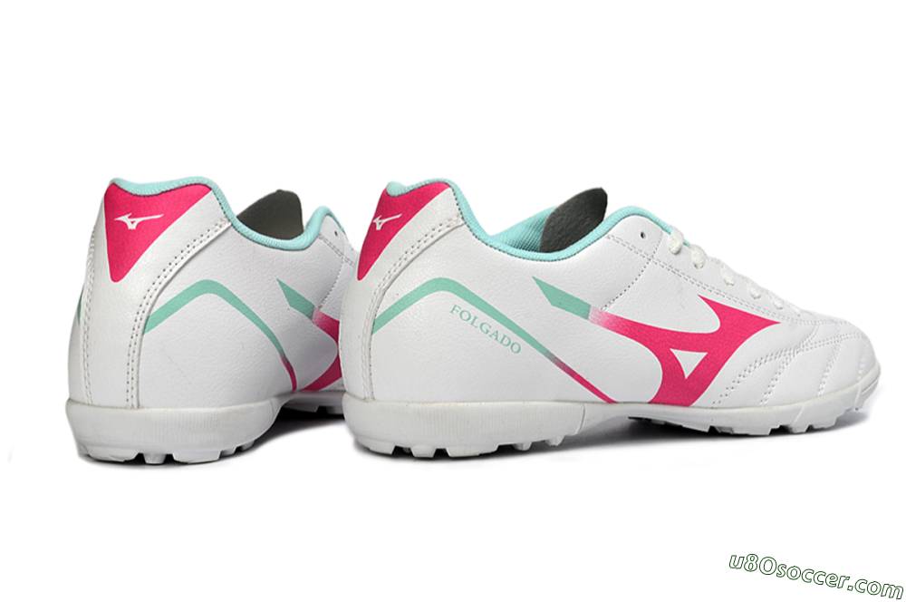 Mizuno Morelia Neo 4 TF Artificial Turf Soccer Shoes - White/Soft Pink/Turquoise 6