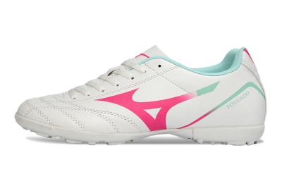 Mizuno Morelia Neo 4 TF Artificial Turf Soccer Shoes - White/Soft Pink/Turquoise