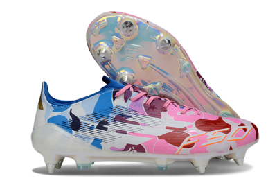 Adidas F50 Elite SG Soft Ground Soccer Cleats - Pink/Camo Blue/Camo Red