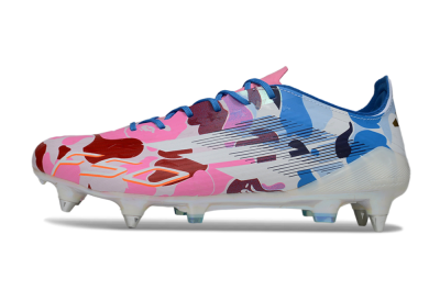 Adidas F50 Elite SG Soft Ground Soccer Cleats - Pink/Camo Blue/Camo Red