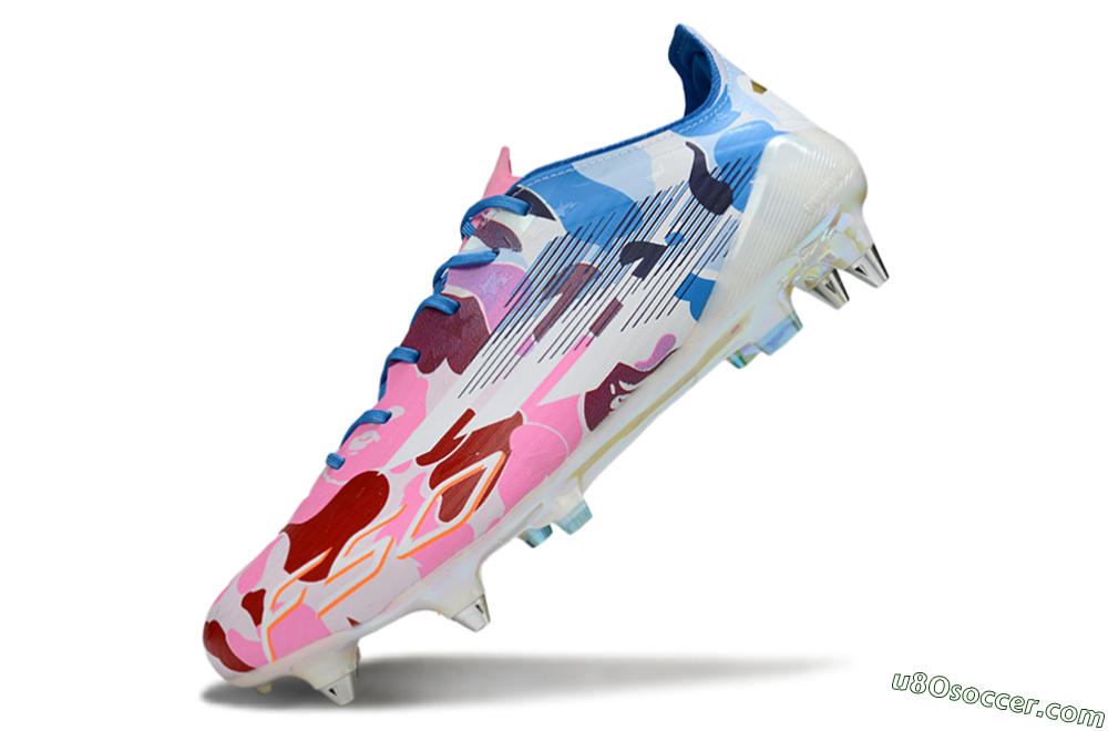 Adidas F50 Elite SG Soft Ground Soccer Cleats - Pink/Camo Blue/Camo Red 5