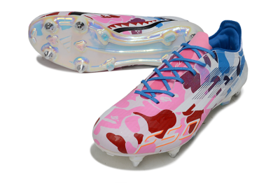 Adidas F50 Elite SG Soft Ground Soccer Cleats - Pink/Camo Blue/Camo Red