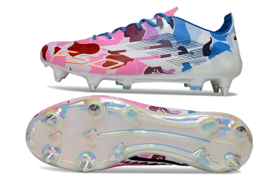 Adidas F50 Elite SG Soft Ground Soccer Cleats - Pink/Camo Blue/Camo Red