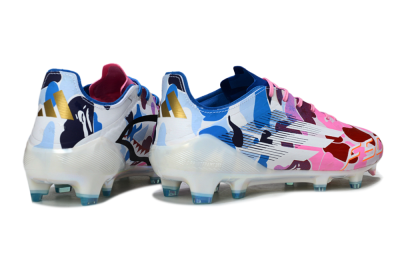 Adidas F50 Elite FG Firm Ground Soccer Cleats - White/Bubblegum Pink/Denim Blue