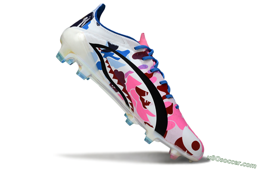 Adidas F50 Elite FG Firm Ground Soccer Cleats - White/Bubblegum Pink/Denim Blue 4