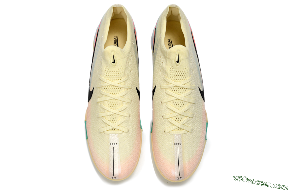 Nike Air Zoom Mercurial Vapor 16 Elite TF Artificial Turf Soccer Shoes - Yellow/Soft Peach/Seafoam Green 5