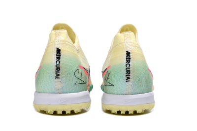 Nike Air Zoom Mercurial Vapor 16 Elite TF Artificial Turf Soccer Shoes - Yellow/Soft Peach/Seafoam Green