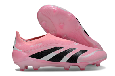 Adidas Predator 25 Elite Laceless FG Firm Ground Soccer Cleats - Pink/Black/White