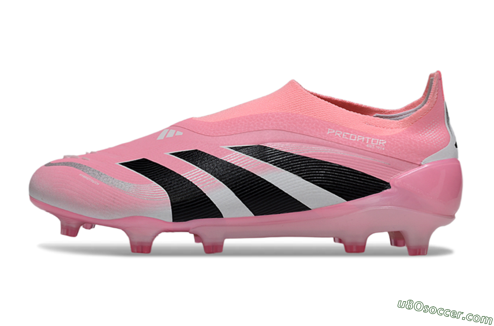 Adidas Predator 25 Elite Laceless FG Firm Ground Soccer Cleats - Pink/Black/White 2
