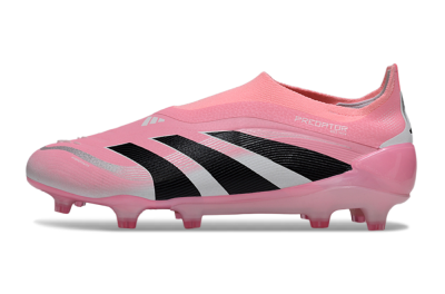 Adidas Predator 25 Elite Laceless FG Firm Ground Soccer Cleats - Pink/Black/White