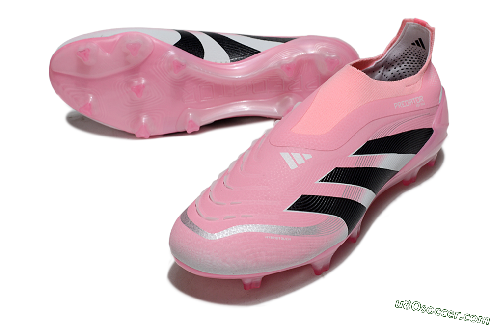 Adidas Predator 25 Elite Laceless FG Firm Ground Soccer Cleats - Pink/Black/White 3