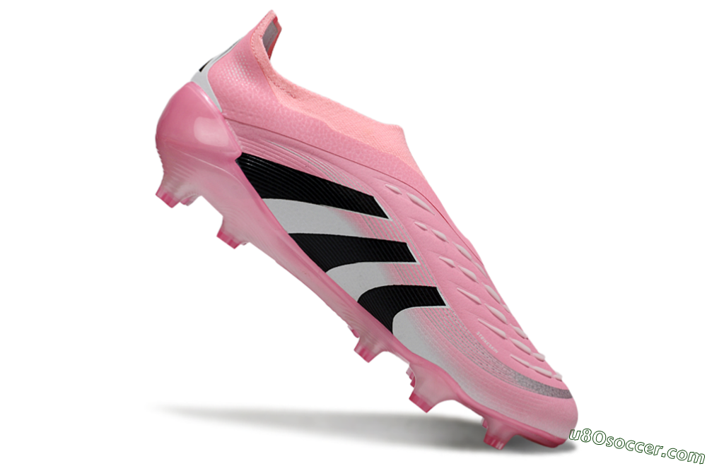 Adidas Predator 25 Elite Laceless FG Firm Ground Soccer Cleats - Pink/Black/White 4