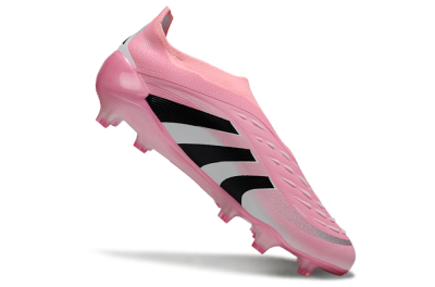 Adidas Predator 25 Elite Laceless FG Firm Ground Soccer Cleats - Pink/Black/White