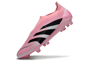 Adidas Predator 25 Elite Laceless FG Firm Ground Soccer Cleats - Pink/Black/White
