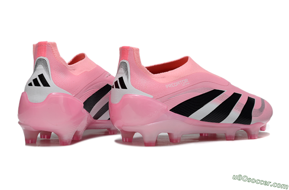 Adidas Predator 25 Elite Laceless FG Firm Ground Soccer Cleats - Pink/Black/White 6