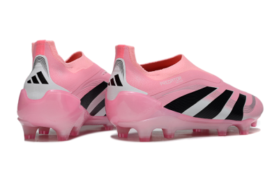 Adidas Predator 25 Elite Laceless FG Firm Ground Soccer Cleats - Pink/Black/White