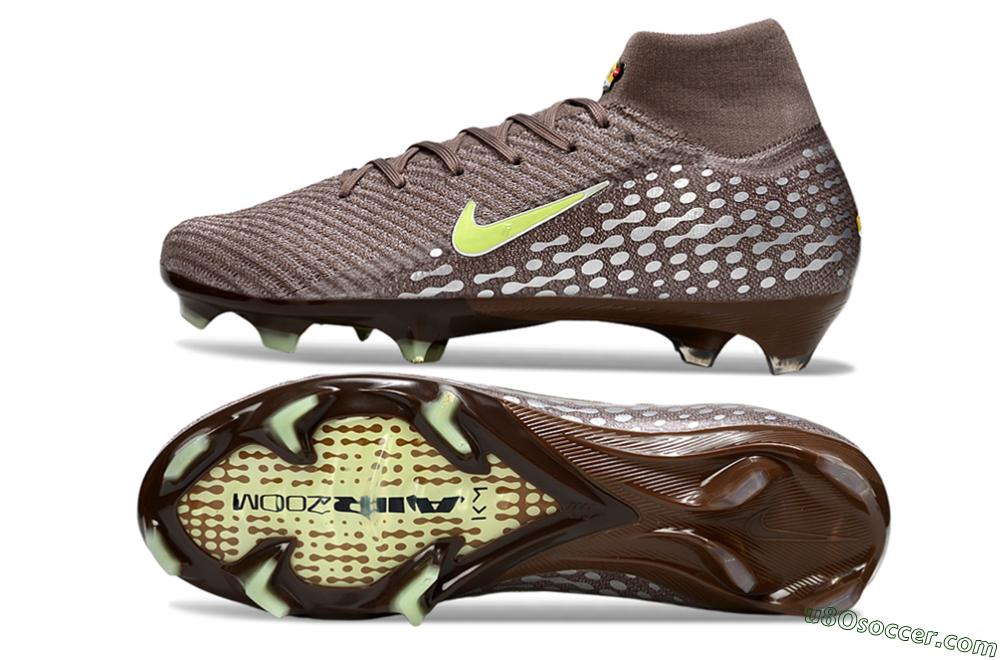 Nike Air Zoom Mercurial Superfly 10 Elite FG Firm Ground Soccer Cleats - Brown/Yellow/Silver 0