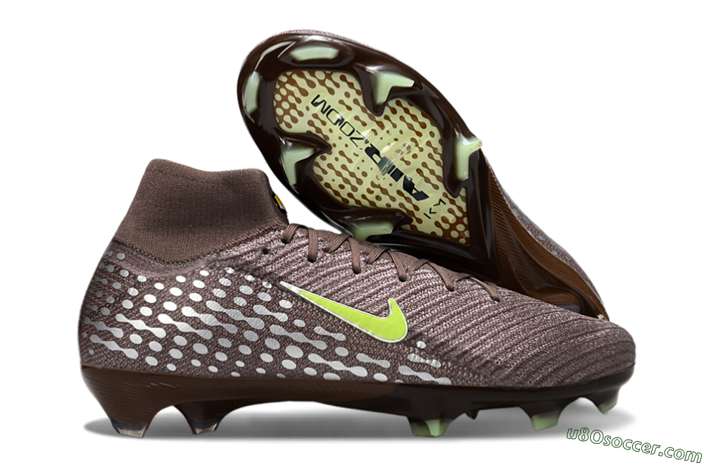 Nike Air Zoom Mercurial Superfly 10 Elite FG Firm Ground Soccer Cleats - Brown/Yellow/Silver 1