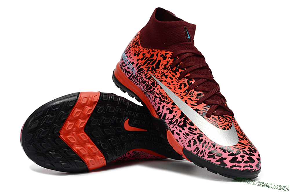 Nike Air Zoom Mercurial Superfly 10 Elite TF Artificial Turf Soccer Shoes - Red/Coral Burst/Black Shadow 0