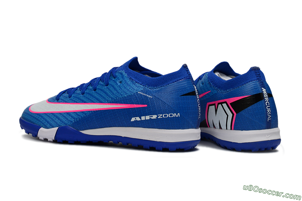 Nike Air Zoom Mercurial Vapor 16 Elite TF Artificial Turf Soccer Shoes - Blue/Electric Blue/Fiery Pink 4