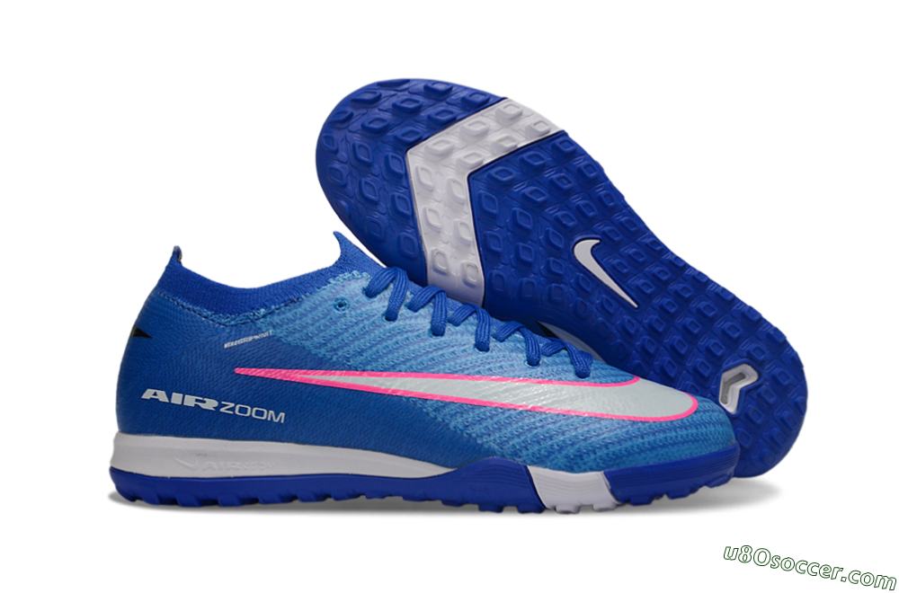 Nike Air Zoom Mercurial Vapor 16 Elite TF Artificial Turf Soccer Shoes - Blue/Electric Blue/Fiery Pink 1