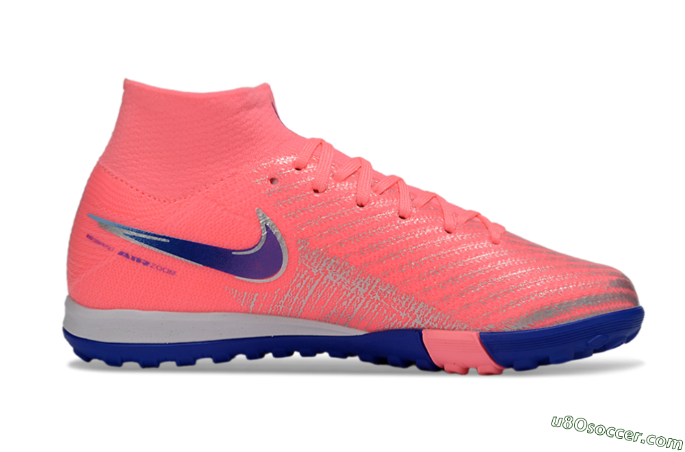 Nike Air Zoom Mercurial Superfly 10 Elite TF Artificial Turf Soccer Shoes - Pink/Electric Pink/Deep Blue 5