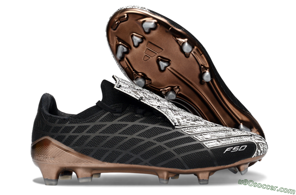 Adidas F50 Elite FG Firm Ground Soccer Cleats - Black/Copper Highlight/White Accents 1