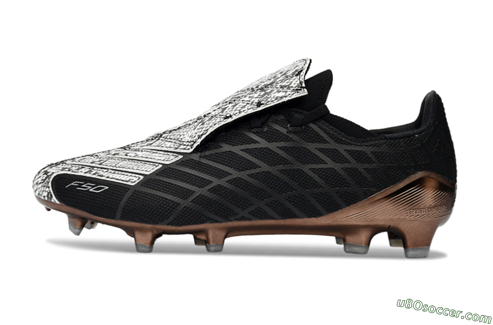 Adidas F50 Elite FG Firm Ground Soccer Cleats - Black/Copper Highlight/White Accents 2