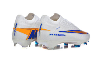 Nike Air Zoom Mercurial Vapor 16 Elite FG Firm Ground Soccer Cleats - White/Electric Blue/Metallic Orange