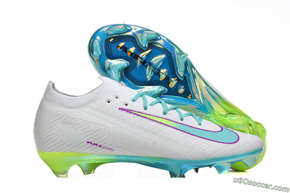 Nike Air Zoom Mercurial Vapor 16 Elite FG Firm Ground Soccer Cleats - White/Aqua Splash/Lime Glow 1
