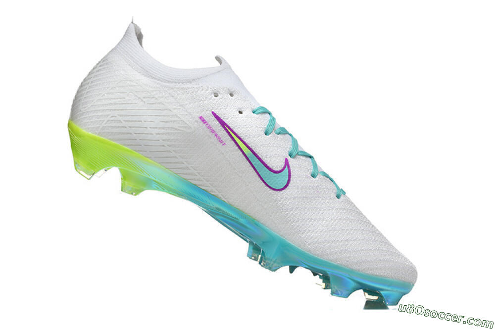 Nike Air Zoom Mercurial Vapor 16 Elite FG Firm Ground Soccer Cleats - White/Aqua Splash/Lime Glow 7