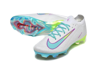 Nike Air Zoom Mercurial Vapor 16 Elite FG Firm Ground Soccer Cleats - White/Aqua Splash/Lime Glow