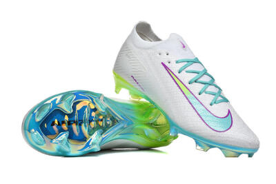 Nike Air Zoom Mercurial Vapor 16 Elite FG Firm Ground Soccer Cleats - White/Aqua Splash/Lime Glow