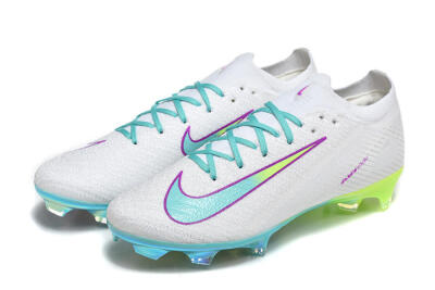 Nike Air Zoom Mercurial Vapor 16 Elite FG Firm Ground Soccer Cleats - White/Aqua Splash/Lime Glow