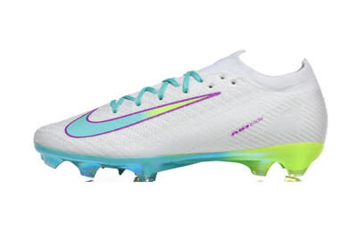 Nike Air Zoom Mercurial Vapor 16 Elite FG Firm Ground Soccer Cleats - White/Aqua Splash/Lime Glow