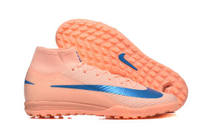 Nike Air Zoom Mercurial Superfly 10 Elite TF Artificial Turf Soccer Shoes - Peach/Sky Blue/Coral Pink