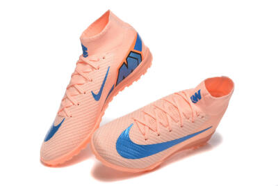 Nike Air Zoom Mercurial Superfly 10 Elite TF Artificial Turf Soccer Shoes - Peach/Sky Blue/Coral Pink