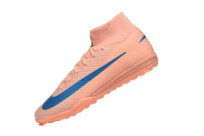 Nike Air Zoom Mercurial Superfly 10 Elite TF Artificial Turf Soccer Shoes - Peach/Sky Blue/Coral Pink