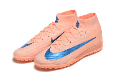 Nike Air Zoom Mercurial Superfly 10 Elite TF Artificial Turf Soccer Shoes - Peach/Sky Blue/Coral Pink