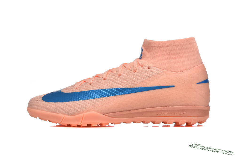 Nike Air Zoom Mercurial Superfly 10 Elite TF Artificial Turf Soccer Shoes - Peach/Sky Blue/Coral Pink 2