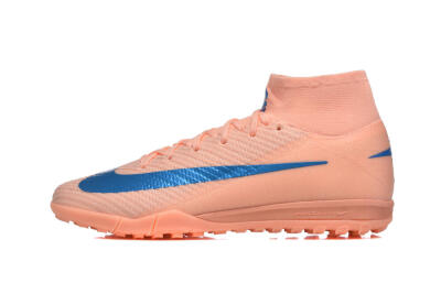 Nike Air Zoom Mercurial Superfly 10 Elite TF Artificial Turf Soccer Shoes - Peach/Sky Blue/Coral Pink