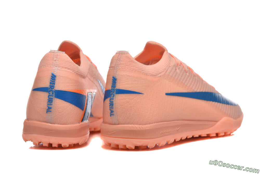 Nike Air Zoom Mercurial Vapor 16 Elite TF Artificial Turf Soccer Shoes - Peach/Azure Blue/Pearl Pink 9