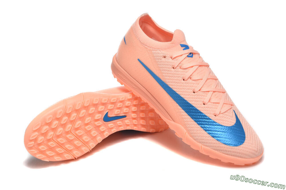 Nike Air Zoom Mercurial Vapor 16 Elite TF Artificial Turf Soccer Shoes - Peach/Azure Blue/Pearl Pink 4