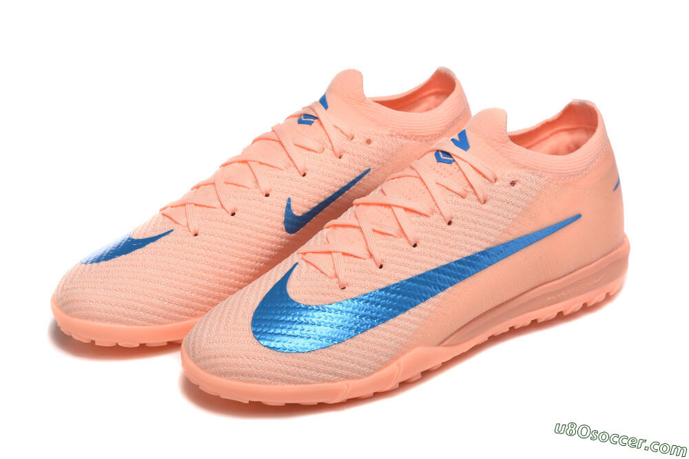 Nike Air Zoom Mercurial Vapor 16 Elite TF Artificial Turf Soccer Shoes - Peach/Azure Blue/Pearl Pink 5