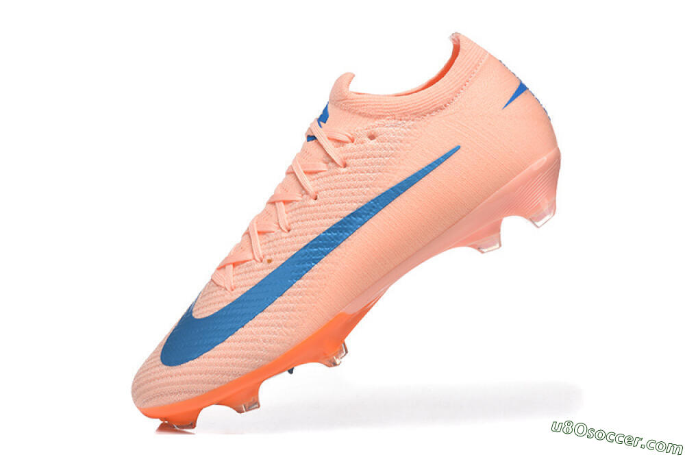 Nike Air Zoom Mercurial Vapor 16 Elite FG Firm Ground Soccer Cleats - Peach/Sky Blue/Coral Orange 8