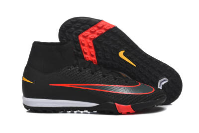 Nike Air Zoom Mercurial Superfly 10 Elite TF Artificial Turf Soccer Shoes - Black/Fiery Red/Sunshine Yellow