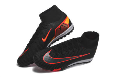 Nike Air Zoom Mercurial Superfly 10 Elite TF Artificial Turf Soccer Shoes - Black/Fiery Red/Sunshine Yellow