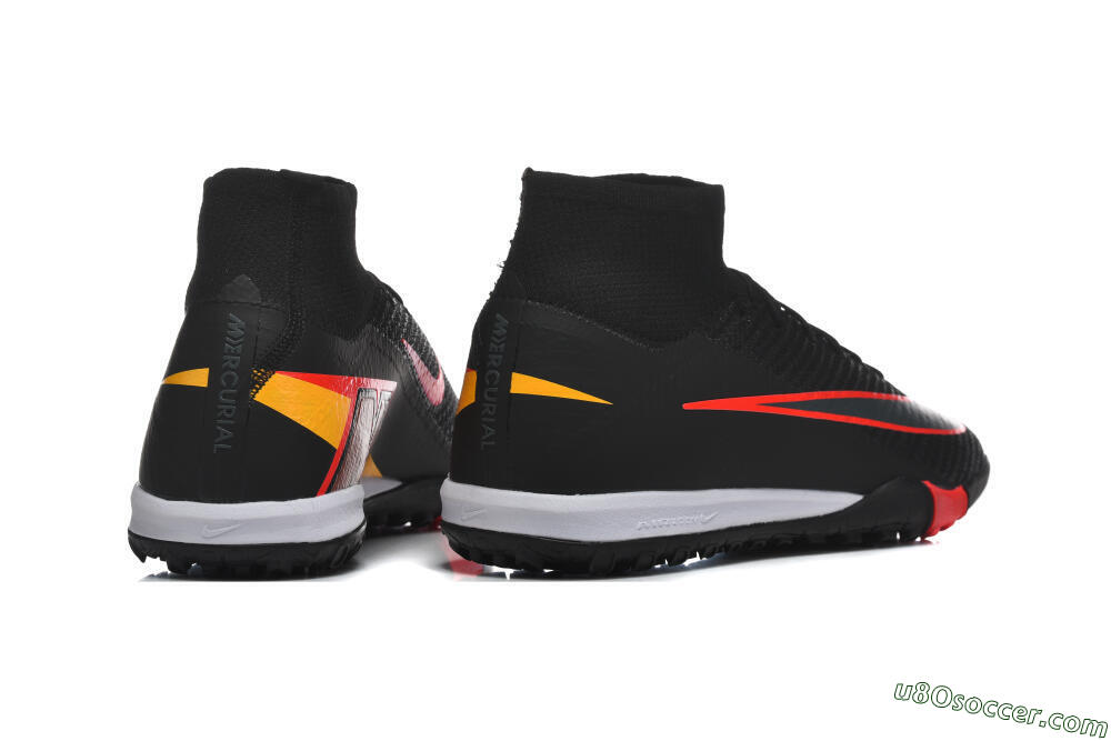 Nike Air Zoom Mercurial Superfly 10 Elite TF Artificial Turf Soccer Shoes - Black/Fiery Red/Sunshine Yellow 9