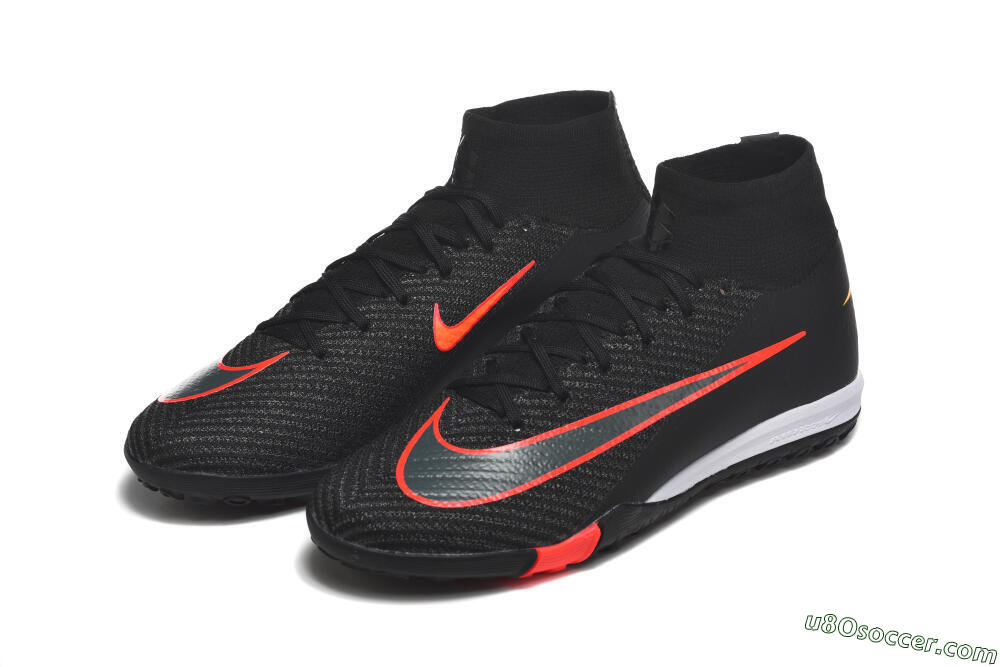 Nike Air Zoom Mercurial Superfly 10 Elite TF Artificial Turf Soccer Shoes - Black/Fiery Red/Sunshine Yellow 5